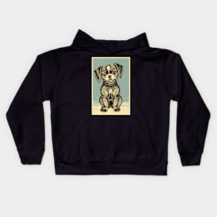 Adorable Wood Block Puppy Kids Hoodie